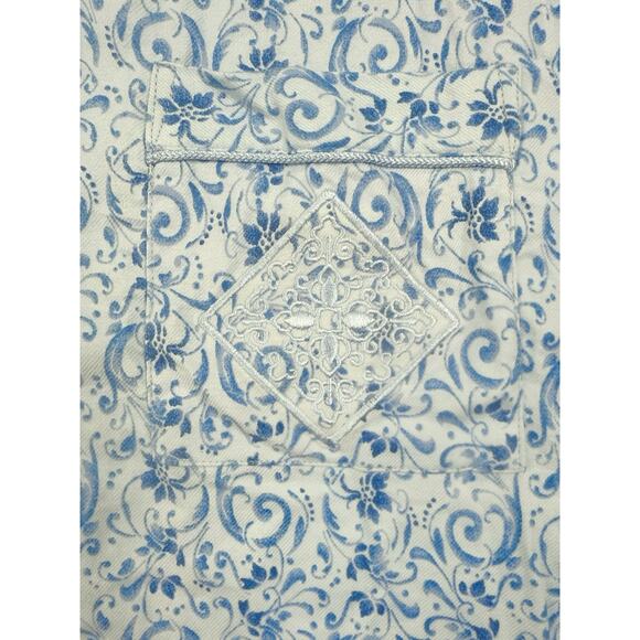 NWT Amanda Stewart Flannel Pajama Set Cotton Womens Large Blue Print Made USA - Picture 4 of 13